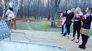 Ivory Kat Kaylie Jackie Nika & Amber - Paintball Fusillade On Live Slaves