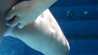 Girl pulling my cock underwater