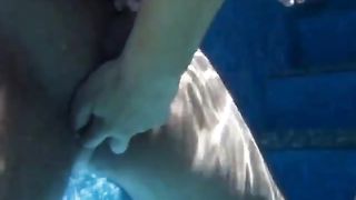 Girl pulling my cock underwater