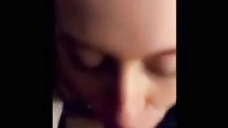 Blonde girl sucks like a pro an gets cum in mouth