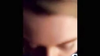 Blonde girl sucks like a pro an gets cum in mouth