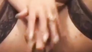 mature french girl in stocking use wine bottle as a dildo