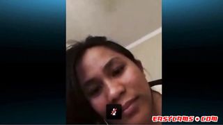 Asian Filipino Skype on bed