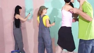 Femaledom - 3 Girls Beating a Guy