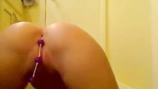 Hot Girl Dildo in Bath and Anal Play 2