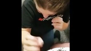 19yr old Jenny from Boost Mobile sucking coworker