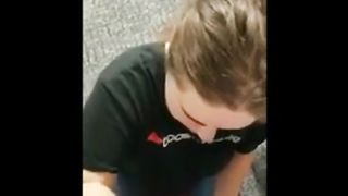 19yr old Jenny from Boost Mobile sucking coworker
