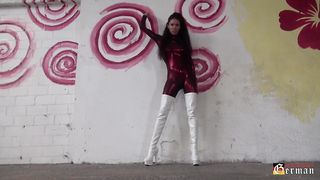 KinkyMistresses - Mistress Susi - Red Fetish Catsuit