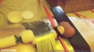 Ballbuster Bastienne - Mummified Crushed Balls Edging Footjob with Post Orgasm Ballbusting