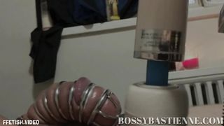 Ballbuster Bastienne - Ruined Orgasm Compilation with Cum in Chastity and Full Weight Ball Trample