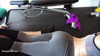 BrattyFootGirls - Reagan & Jenny's Epic Gym Time Pantyhose Footjob