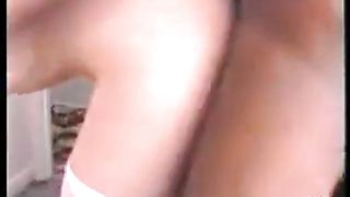 Girl in Lingerie Takes Black Bull