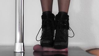 CBTrample - Mistress Alina - Spiked and flattened under black Ankle Boots
