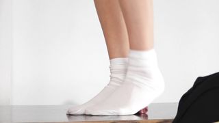 CBTrample - Mistress Alina - Trampled Nuts under White Socks