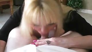 Hot Babe BJ in Leather Pants and Heels