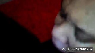 Green eyed ebony gets facefucked