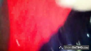 Green eyed ebony gets facefucked