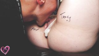 Licks his Slut Wife after all his Friends