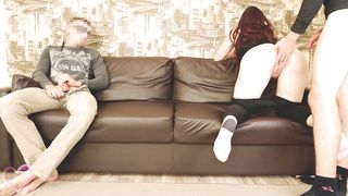 Cuckold Husband Watches his Wife Fucked and Licks Sweetly