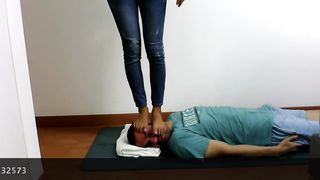 Enola Femdom . Trampling Neck, Toes and Soles Smelling. Foot Smelling. SPA_Enola Fisc 2