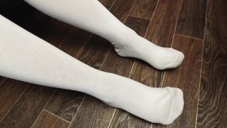 SEXY SCHOOLGIRL DRESS UP SOCKS KNEE SOCKS WHITE BLACK