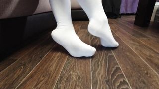 SEXY SCHOOLGIRL DRESS UP SOCKS KNEE SOCKS WHITE BLACK