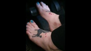 Pedal Pumping with my Dirty Bare Feet