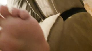 Foot Worship after Work with another Hole in my Sweaty Socks