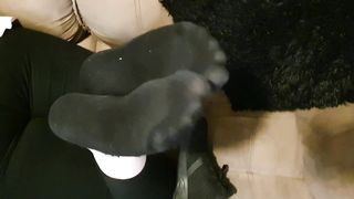 Sweaty Socks Removal with Foot Prints on my Mirror