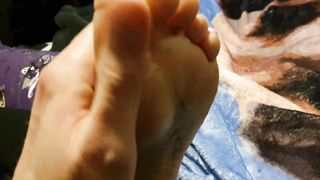 Stinky Sock Removal after Work - Toes Poking through Sock