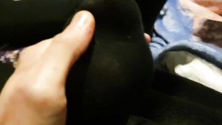 Stinky Sock Removal after Work - Toes Poking through Sock