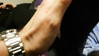 Stinky Sock Removal after Work - Toes Poking through Sock