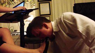 Cleaning Ballet Flats and Feet as she Ignores me and Plays Minecraft Part 1