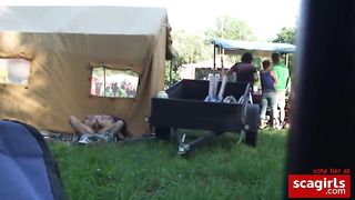 Young couple thought they could fuck at a concert unnoticed