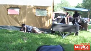 Young couple thought they could fuck at a concert unnoticed