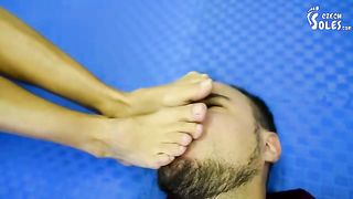 Wrestling domination extortion and forced foot worship