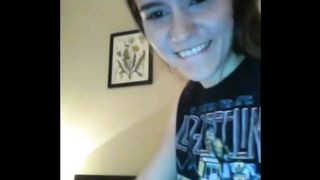 shy brunette 1st time masturbating on cam