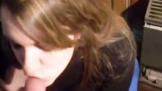 She was so horny that she couldnt wait to suck cock