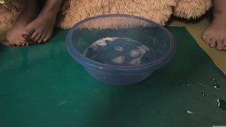 The Girls Laugh out Loud at the Slave and Close their Mouth so that he Swallows everything