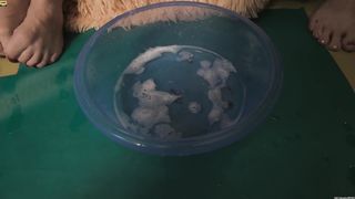 The Girls Laugh out Loud at the Slave and Close their Mouth so that he Swallows everything