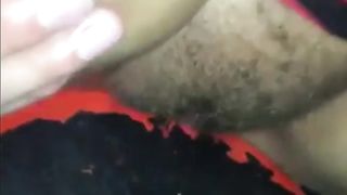 Hairy creampie through the gloryhole