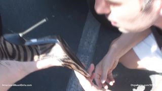 Public housewife foot humiliation