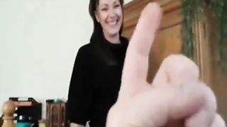 Girl jerks off her boyfriend and takes load in mouth 2