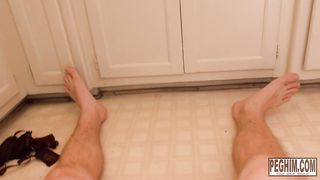 PegHim - Siouxsie Q gets dirty in the kitchen and sticks a banana in his ass