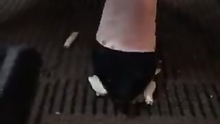 Candid High heels food crush at restaurant