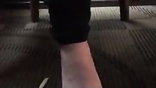 Candid High heels food crush at restaurant