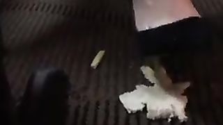 Candid High heels food crush at restaurant