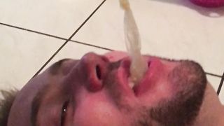 A condom filled with Alpha cum