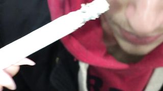 Bitch cleaned My car while I smoked my sigarette and ashed in his mouth