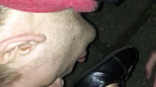 Kneel and lick My dirty soles in public bitch